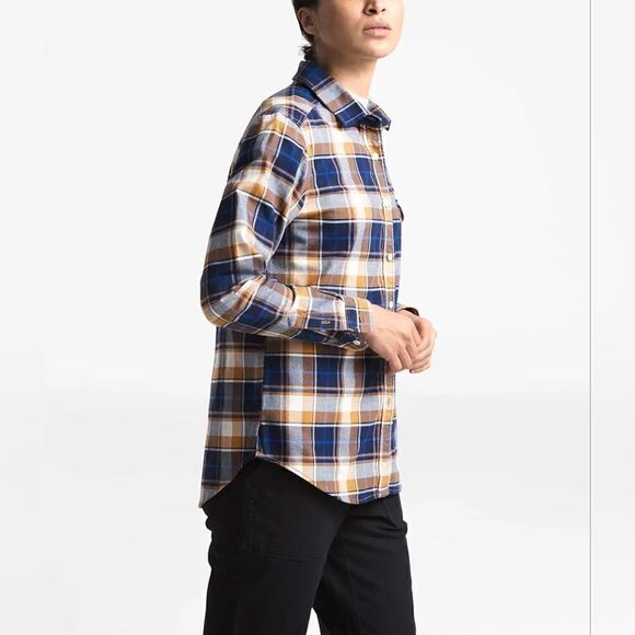 The North Face Boyfriend Plaid Button Front Long Sleeve Shirt sz LG EUC - Picture 7 of 15